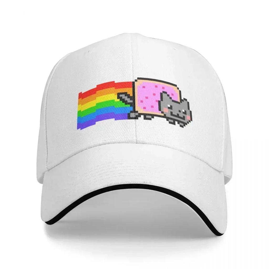 Rainbow cat meme Baseball Cap Sports Cap funny hat Hip Hop dad hat WoUnisexs 2024 Unisexs