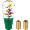 Flower Shift Knob Universal Gear Shifter Knob Acrylic Stick Shifter Lever Knob for Automatic and Manual Vehicle with 2 Adapter Clear Green 1 Set