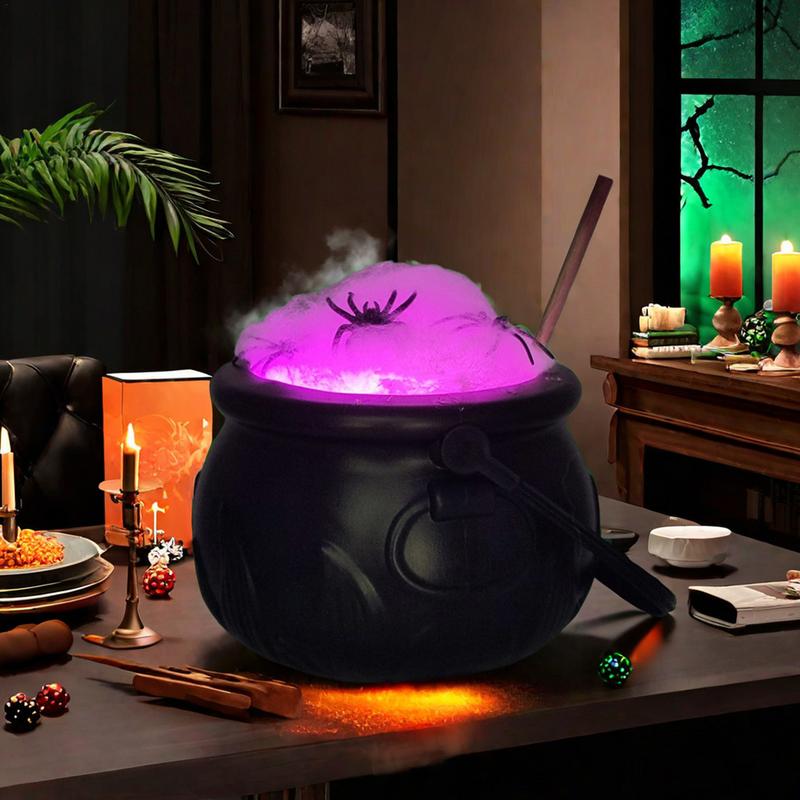 Halloween Witch Candy Pot Halloween Stirring Black Candy Bucket Stirring Stick Design Witch Candy Jar For Porch Front Door