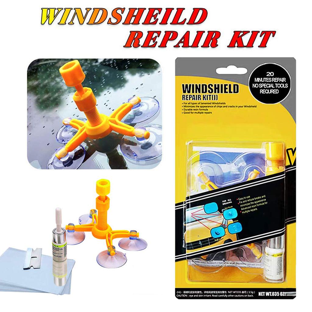 Car Windshield Repair Kit - Windshield Chip Repair Kit with Windshield Repair Resin for Fix Auto Glass Windshield Crack Chip Scratch