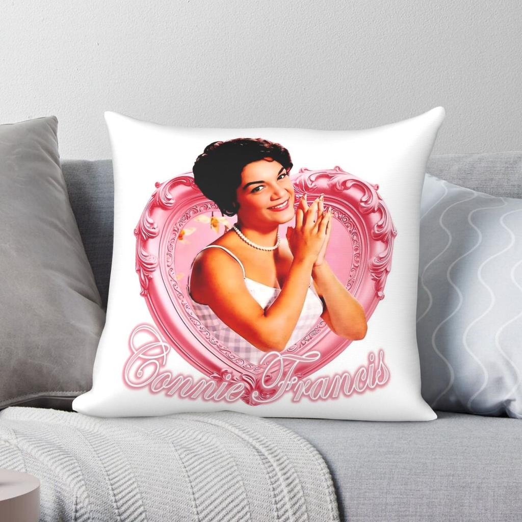 Pink Love Connie Francis Square Pillowcase Polyester Linen Velvet Creative Zip Decor Sofa Seater Cushion Cover Wholesale