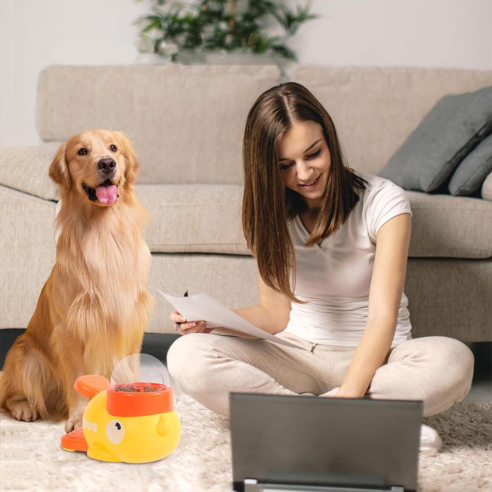 Dog Puzzle Feeder Pets Cat Food Treat Dispenser Cartoon Duck Design Anti-slip Pet Automatic Feeder Toys for Pet Dog Training Toy