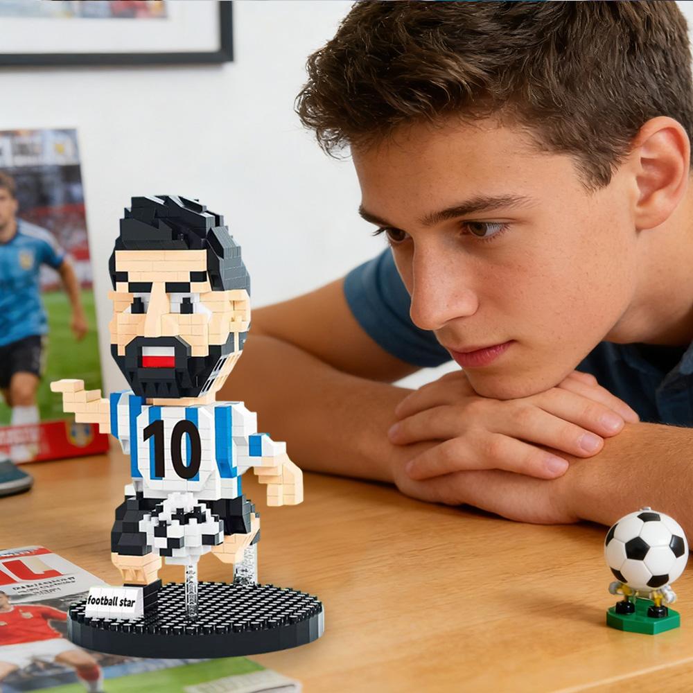 Cool Football Player Mini Figures 3D Models Building Blocks Kids Toys Diy Micro Blocks Soccer Action Figure Birthday Gifts