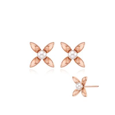 Silver Pearl Earrings Sc25A08T