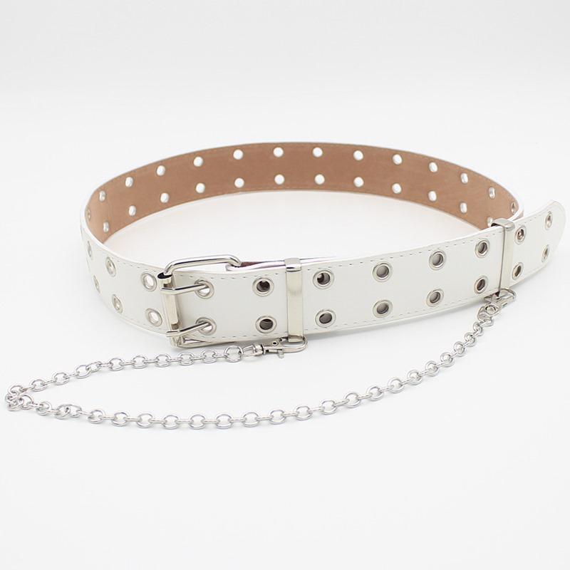 Punk Belt Feminine Eye Silver Sling Embellished Hip Hop Pu Belt Womens Belt
