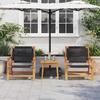 Garden Relaxation Chair 2 pcs. Black Solid Wood Acacia