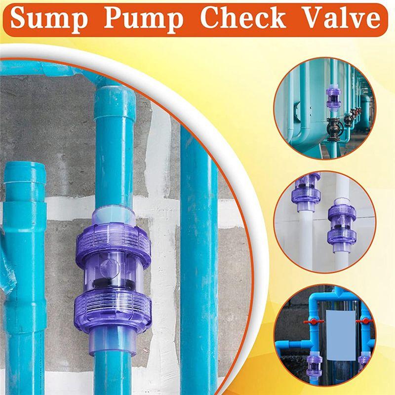 Feb.Check Valve 3/4 Inch True Union Check Valve Transparent Blue UPVC Check Valve Pipeline Check Valve One-Way Valve