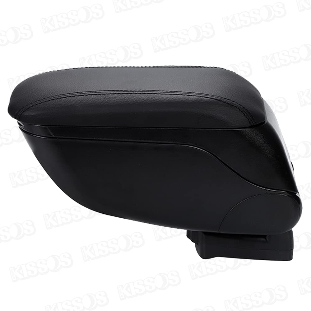 Leather Armrest Console Box for Light Standard and Universal Cars, Cars, Trucks, Black,