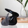 Home Décor Ceramic Rabbit Figurines (Set of 2, Black and Grey)