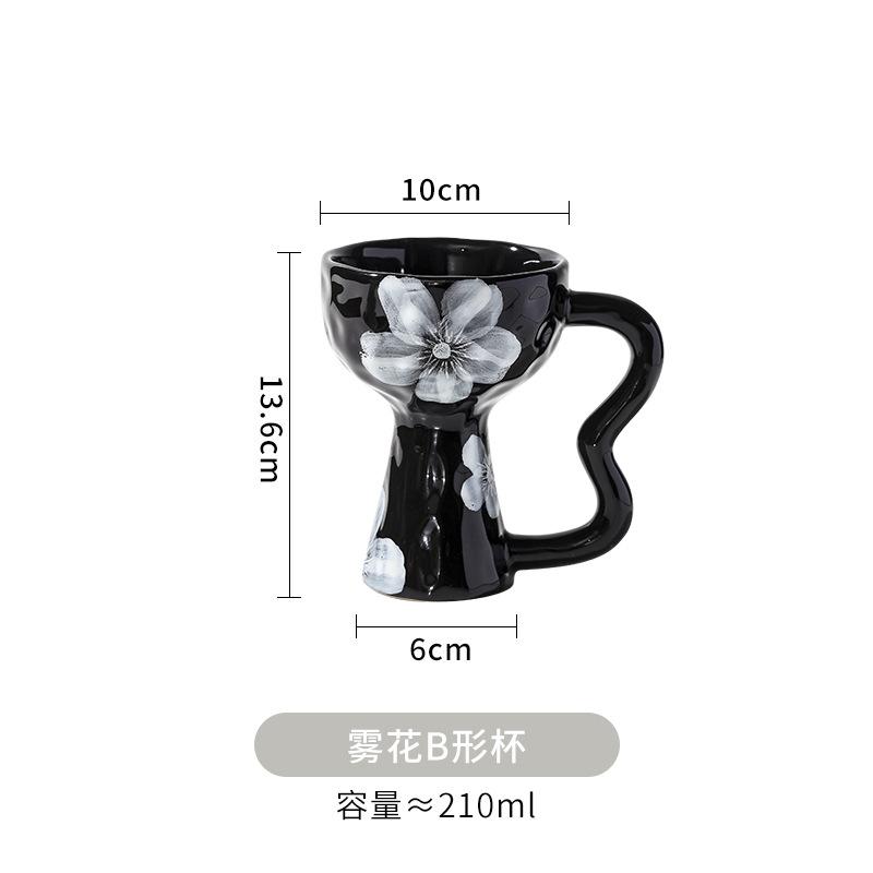 Vintage Hohe Tasse Keramik Becher Büro Nachmittagstee Kaffeetasse Restaurant Eis Dessert Tasse Europäische Haushaltstasse Geschenke