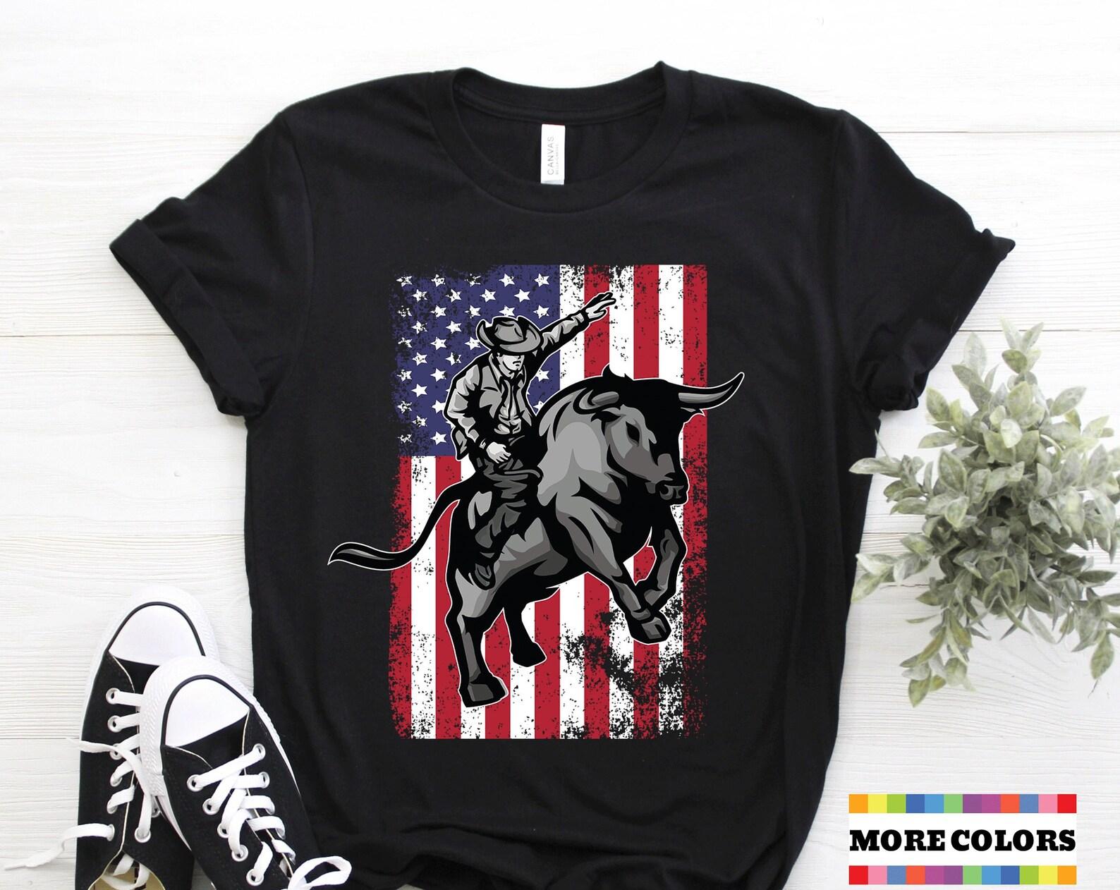 Bull Riding Rodeo Lover Bull Rider Country Cowboy Cowgirl T-shirt, Vintage Western American Rodeo Bullfighter Clown Gift Party Present Shirt 120