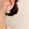 French Light Luxury Geometric Floral Shell Pearl Earrings for Women - Versatile, Everyday Design