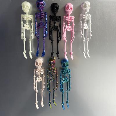 Mini Magnetic Skeleton Fridge Magnets 3D Printed Human Bone Model Skeleton Fridge Magnets Movable Joints Halloween Decoration