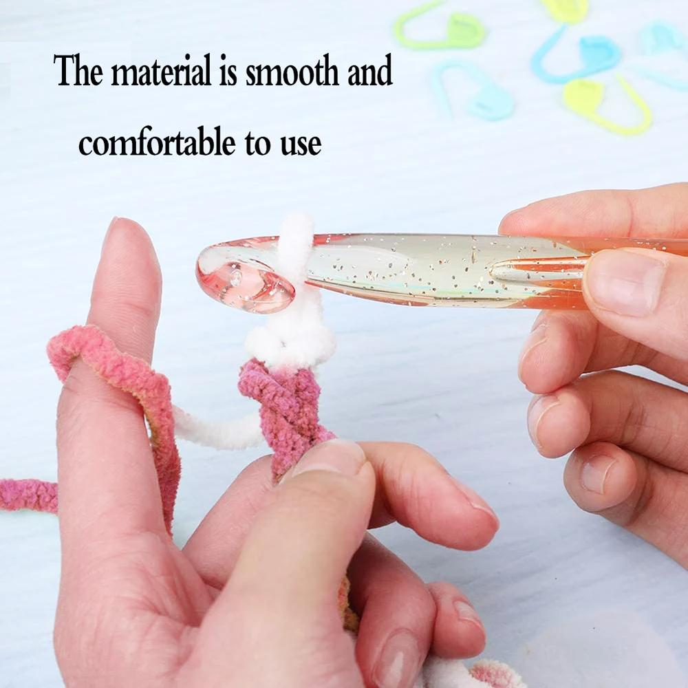 9Pcs Crochet Hook Set Colourful Crochet Hooks 3-12 Mm Hook Head for Beginners Ergonomic Plastic Knitting Needles Set