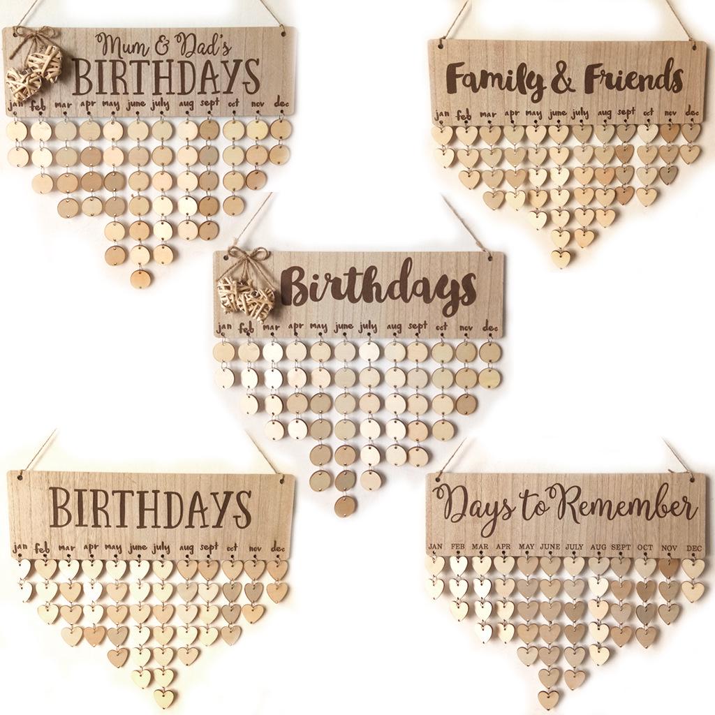 Etichette per Calendario Sospeso in Legno Artigianali - Decorazioni per la Casa per San Valentino e Compleanni