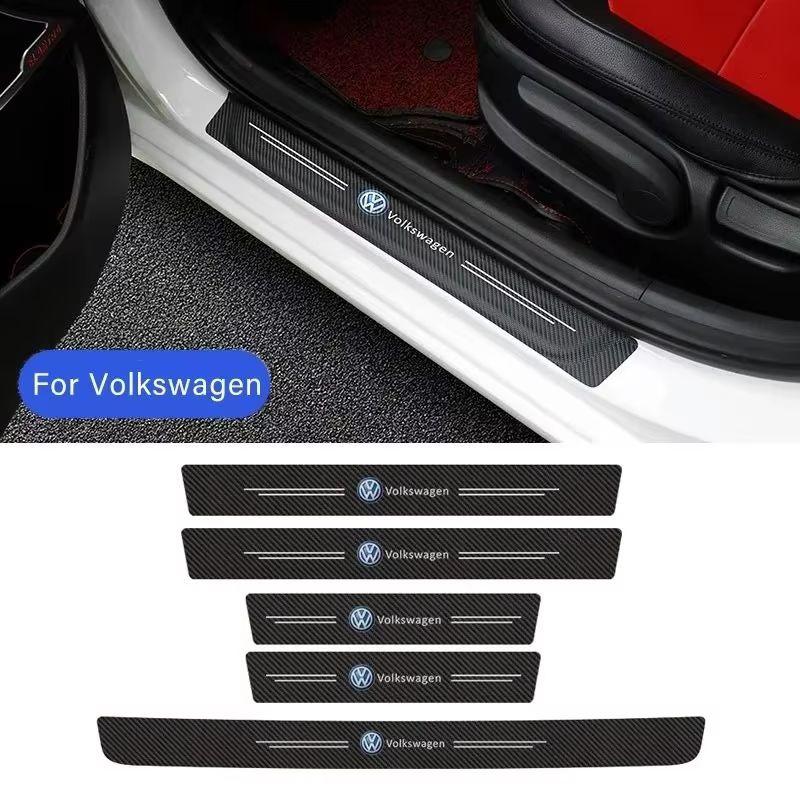 2026 Caldo Per VW VOLKSWAGEN Adesivo Soglia Porta Auto Strisce Paraurti Baule Per Volkswagen Passat Santana Tiguan Bora Jetta Beetle