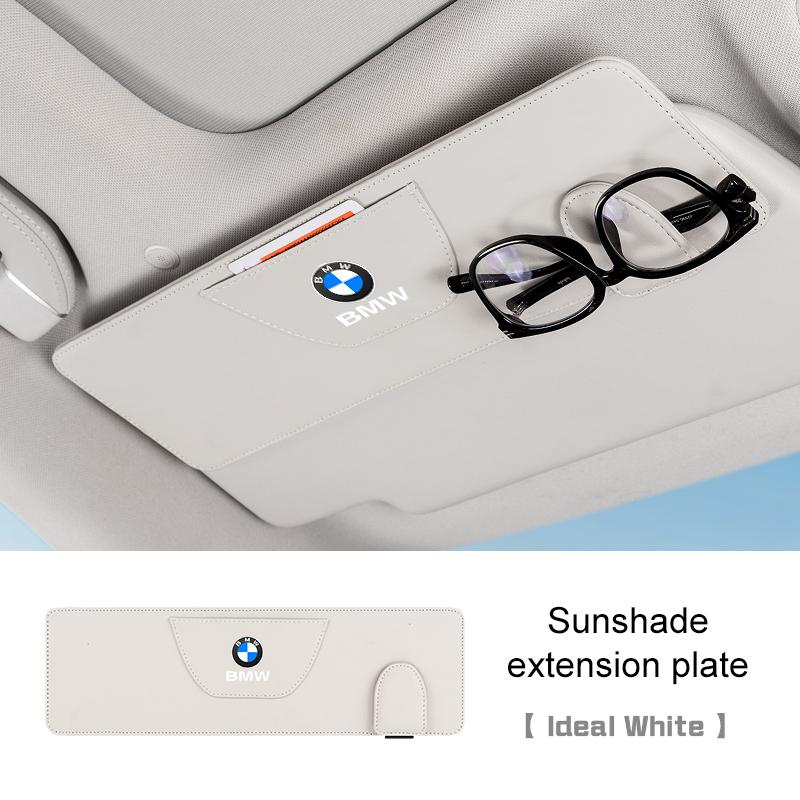 Leather Car Sunshade Extender Plate Glasses Storage Clip For BMW 1 3 5 6 7 Series X1 X3 X5X6 g30 g20 g45 g60 g70 e90 e60 e46 f10 II9