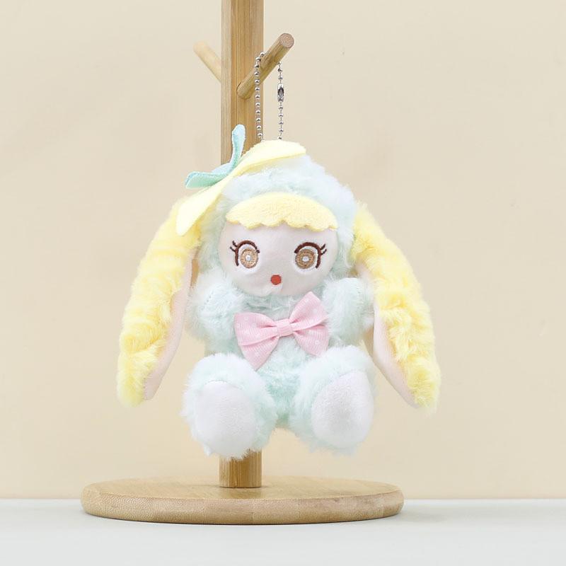 Turn Into Baby Rabbit Plush Keychain Toy Cartoon Doll Backpack Gifts Pendant