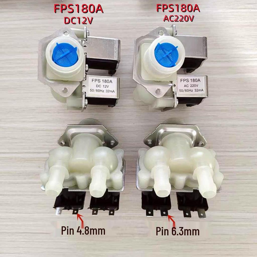 Washing Machine Inlet Solenoid Valve FPS180A AC220V/DC12V - One Inlet, Two Outlets