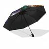 1pc Sturdy 8-Bone Auto Umbrella, Bright Gradient Daisy Starry Blooms Umbrella, Digital Printed, Foldable Umbrella for On-the-Go Outdoor Use