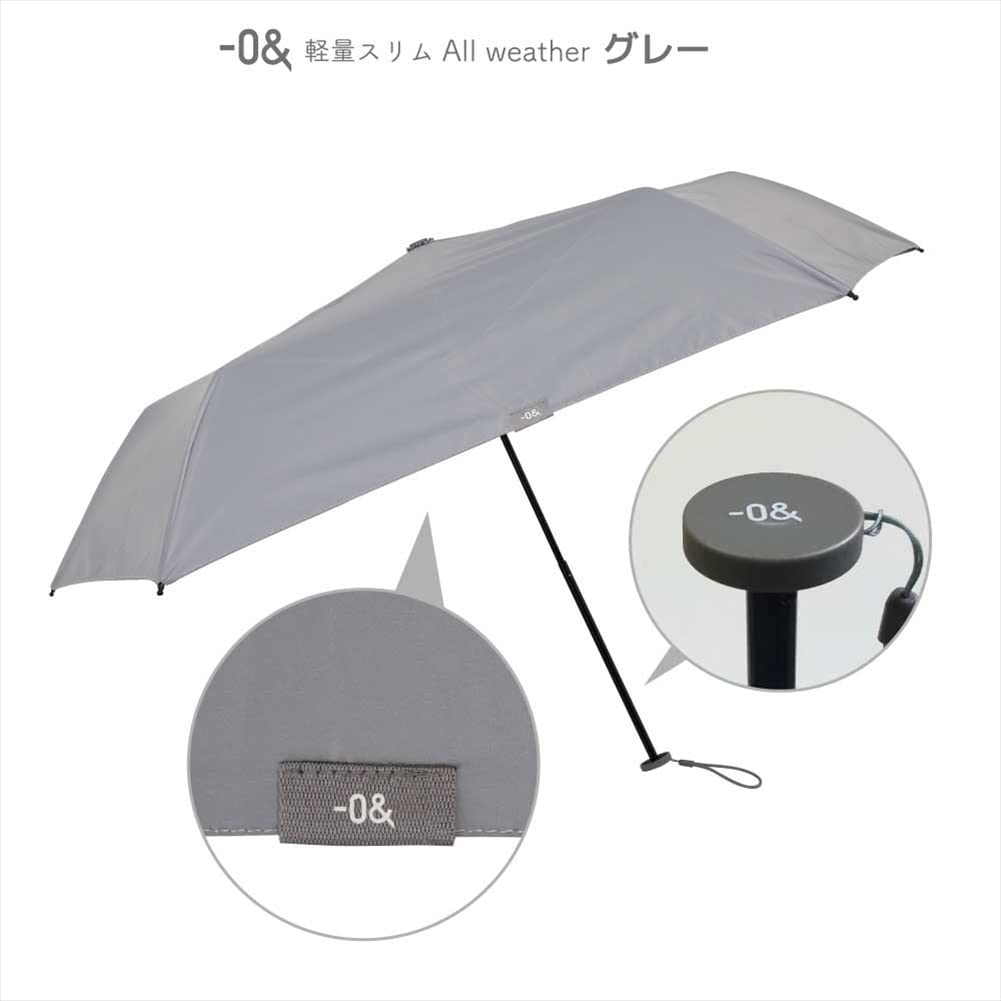 Ogawa Folding UV Heat Water Suitable for Sunny and Rainy 5 52308 Umbrella, Lightweight, Slim, Men's & Women's, Gray, Sunshade, 99% Cut, Shielding,