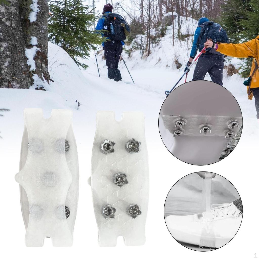 2 Stück 5 Schnee , Klettern Anti-Rutsch Spikes Grips Steigeisen, Kralle Outdoor Rutschfeste Überschuhe
