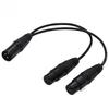 New 3-Pin XLR Male Plug to Dual Female Jack Y Splitter Mic DJ Cable Adaptor Extension For DVD Player Microphone