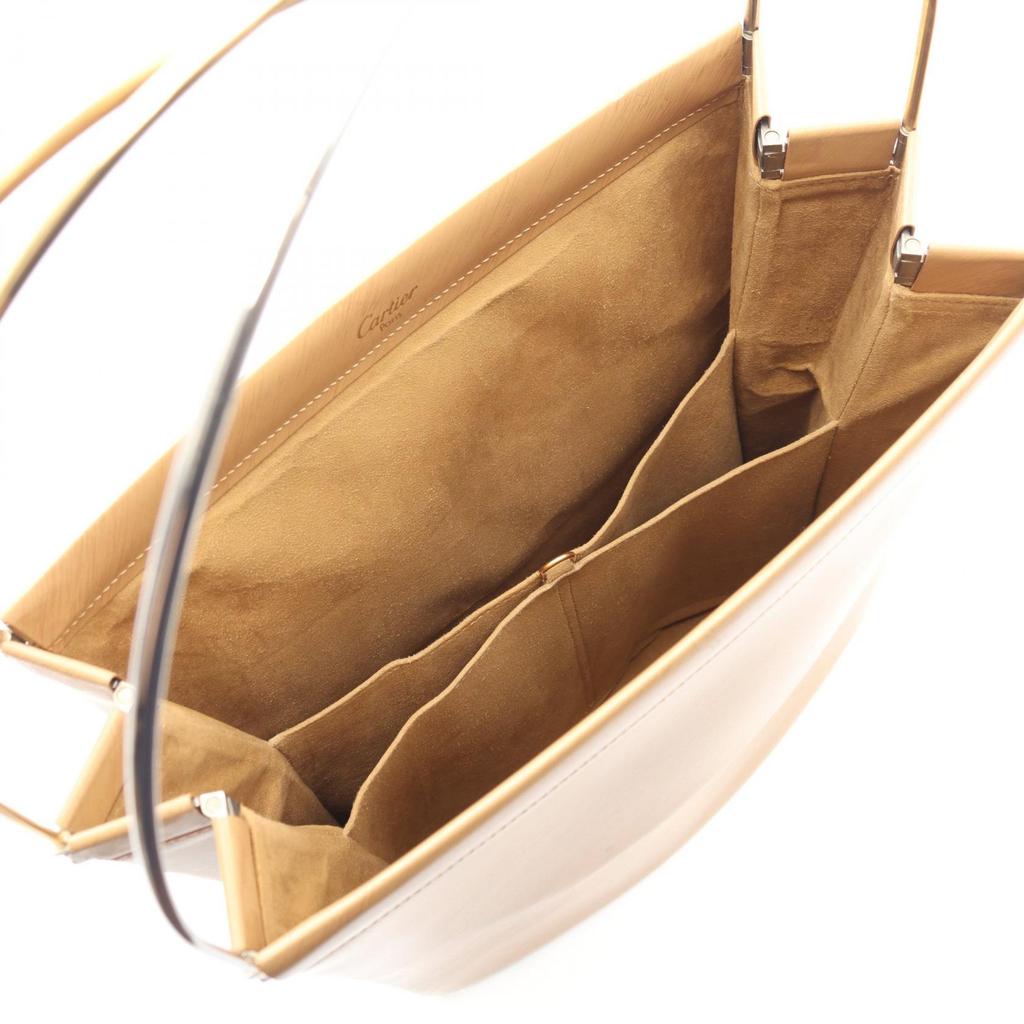 Used CARTIER Trinity Handbag leather Beige Used Women