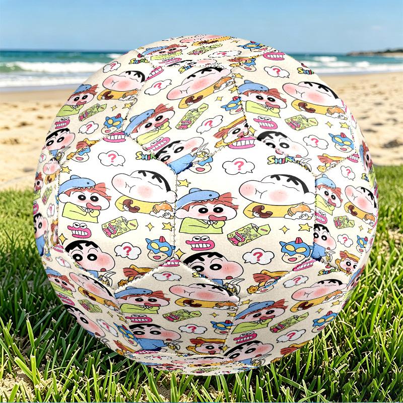 Crayon Shin Print Size 5 Soccer Ball, PU Wear Resistant Football for Match Training and Daily Practice, Birthday Gift for Soccer Fans