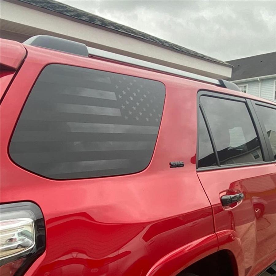2x Quarter Window US Flag Decal Sticker For Toyota 4Runner 2010-2022 Matte Black