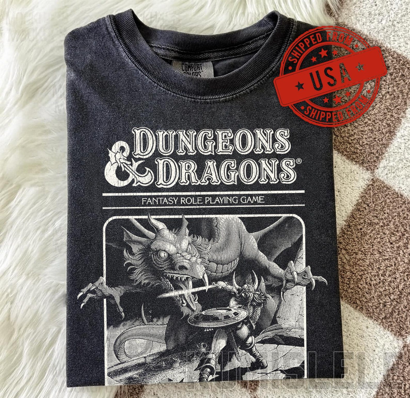Comfort Colors Dungeon Dragon 1974 Graphic Tee | Y2K Vintage Style 4XL
