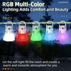 RGB Ambient Light Mini LED Hanging Flashlight USB C Rechargeable Torch Outdoor Camping Waterproof Tent Lamp Portable Hook Lamp