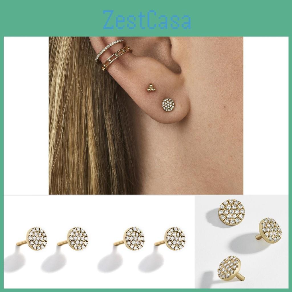 Alloy Unique Round Stud Earrings Minimalist European American Jewelry Trendy