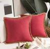 1PC Solid Color Throw Pillow Cover 45X45cm Cozy Linen Home Bedroom House Office Square Pillowcase Funda Cojin