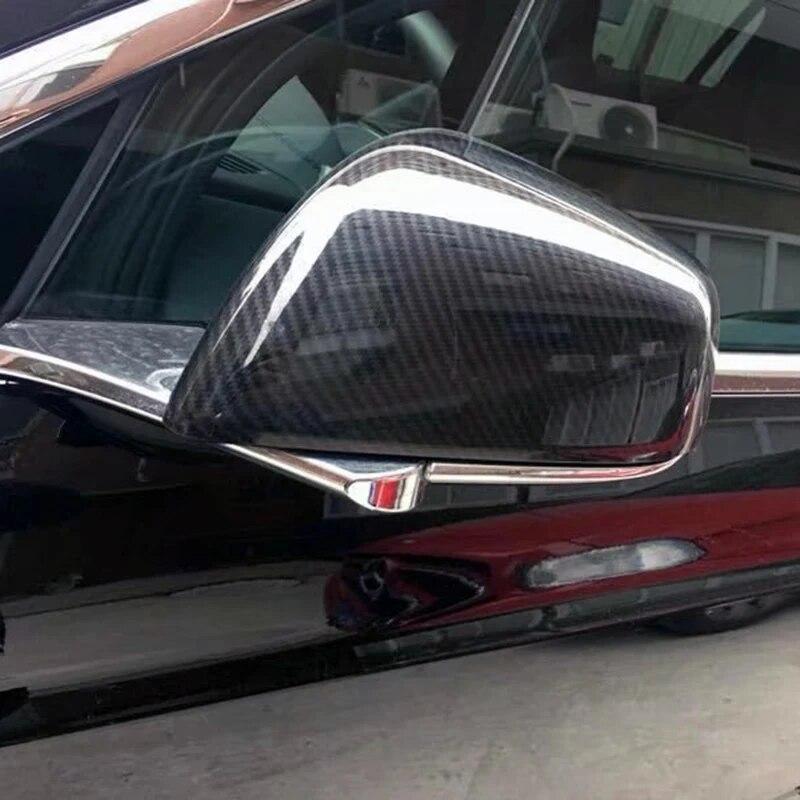 2Pcs ABS Carbon Fiber Side Door Rearview Mirror Cover Trims Car Accessories Fit For Tesla Model X 2016 2017 2018 Accessories