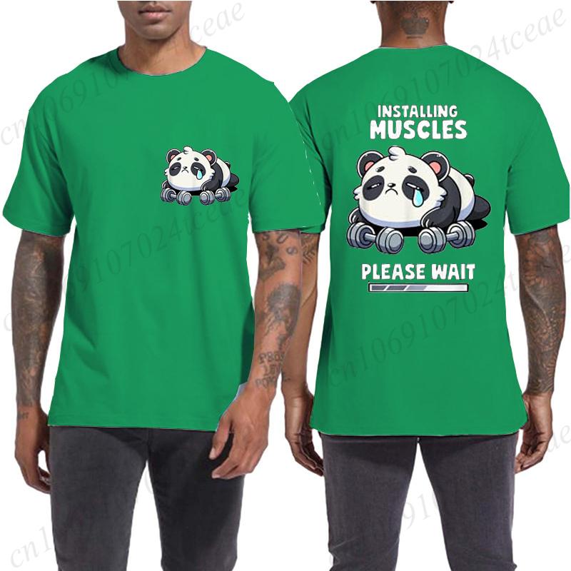 Funny Panda Weightlifting Squat Gym Quote Graphic Print T Shirts Men Women Kawaii Meme T-shirts Male Casual Tees Short Sleeve
