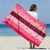 Pink Polka Dot Stripe Print Beach Towel Quick Dry Absorbent Lightweight Sandproof Towel for Summer Beach Swim Camping Travel
