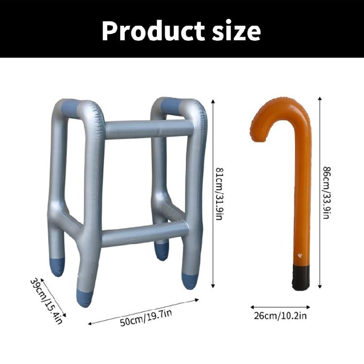 Uppblåsbar Gåhjälp och Gåpinne Set Nyhet Halloween Rekvisita Skolteater Kostymtillbehör