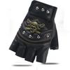 One Piece Men's Pirate Skull Tactical Cycling Gloves, Half Finger Faux Leather for Outdoor Use