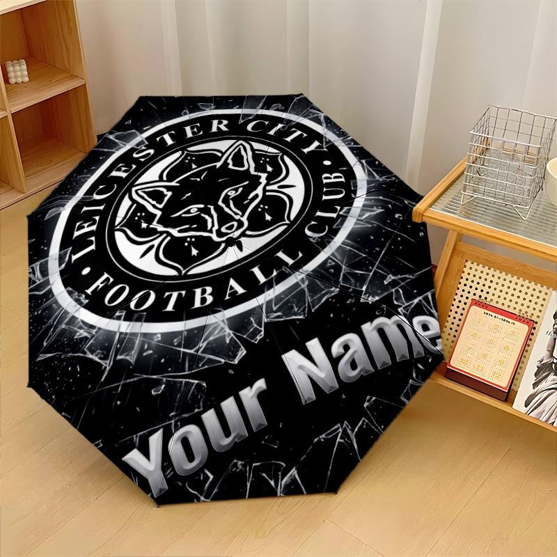 Leicester City Automatic 3‑Fold Umbrella 8‑Rib Windproof Folding Umbrella Sun Rain Protection For Outdoor Travel Daily Use