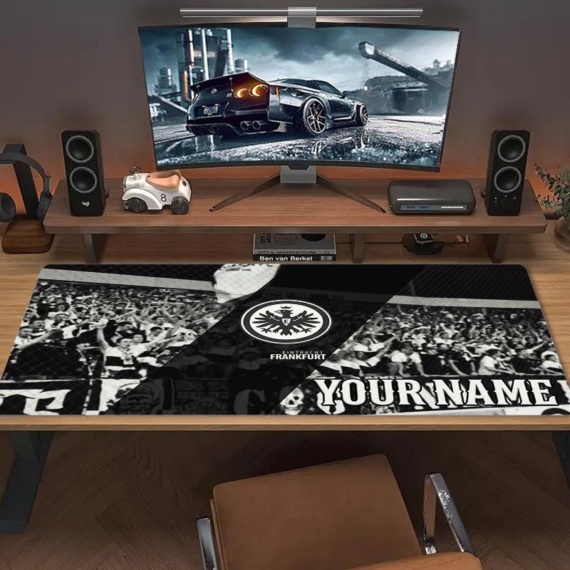 Tappetino per Mouse Personalizzato Eintracht Frankfurt Grande Cuscino per Tavolo da Gioco Antiscivolo Laptop Tablet Mousepad Grande Tappetino XXL Mini PC Playmat Con Bordo bloccato_XIA