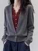 European 26 Early Autumn Merino Wool Women's V-neck Cardigan - French Chic
