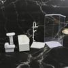 1:25 Bebek Evi Minyatür Banyo Seti Duş Odası Tuvalet Küvet Lavabo Model Oyuncak