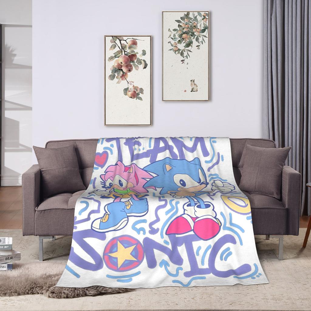 S-Sonics the Hedgehog Shadow Generations Blankets Fleece Summer Portable Soft Throw Blankets for Bedding Travel Rug Piece
