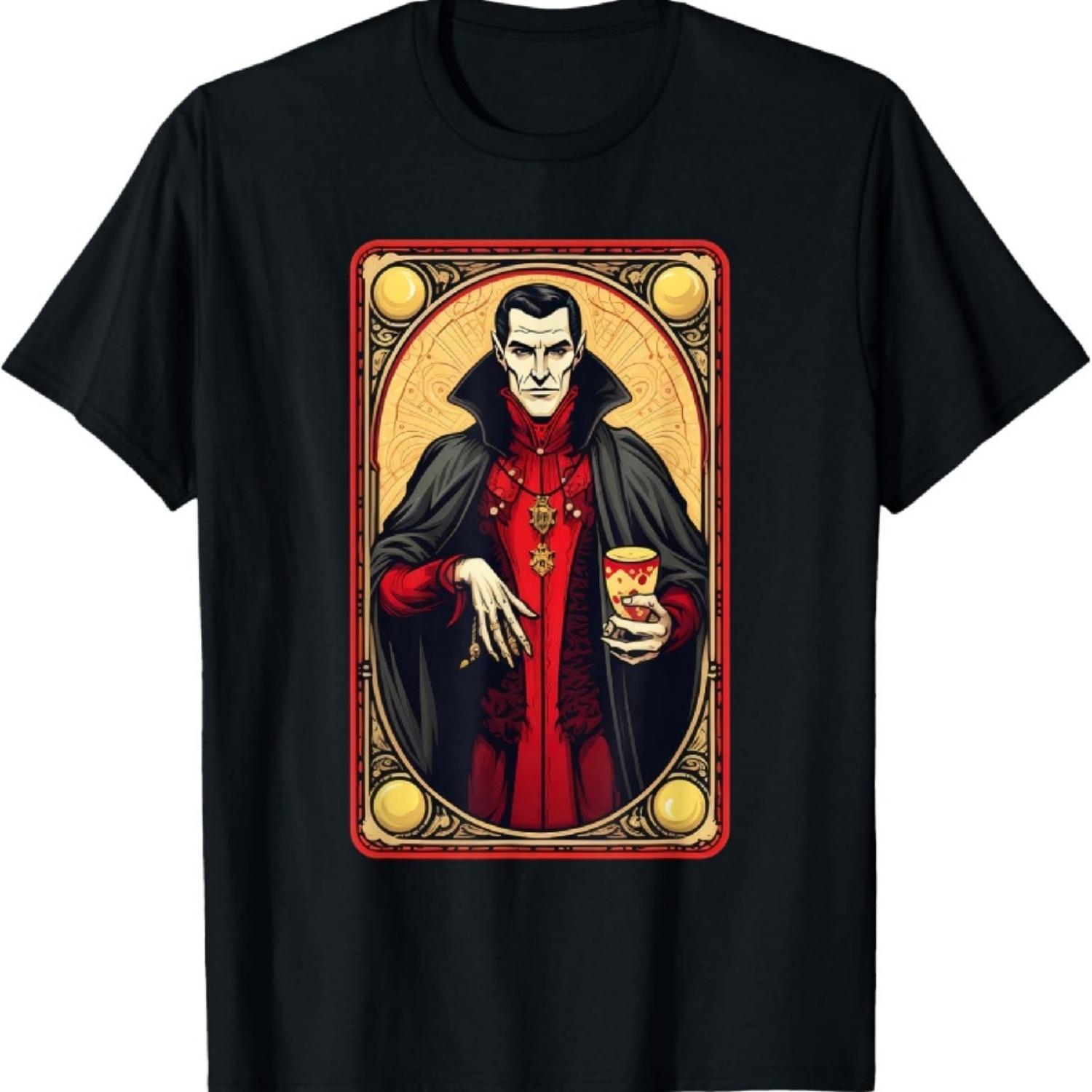 

Dracula the Vampire Funny Retro Tarot Card T-Shirt XXXXXL чорний