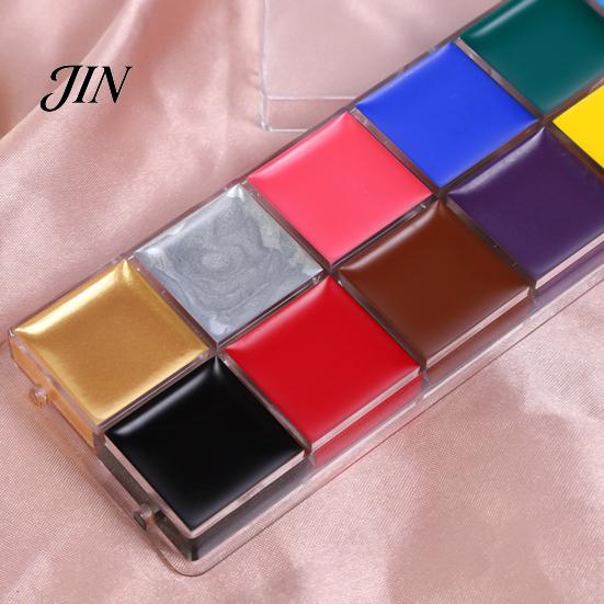 Professional Grade Face Art 12 Colors Body Paint Set, Painting Smooth Texture Makeup Kit for Halloween Party, Stage Costume, Cosplay, Festival
