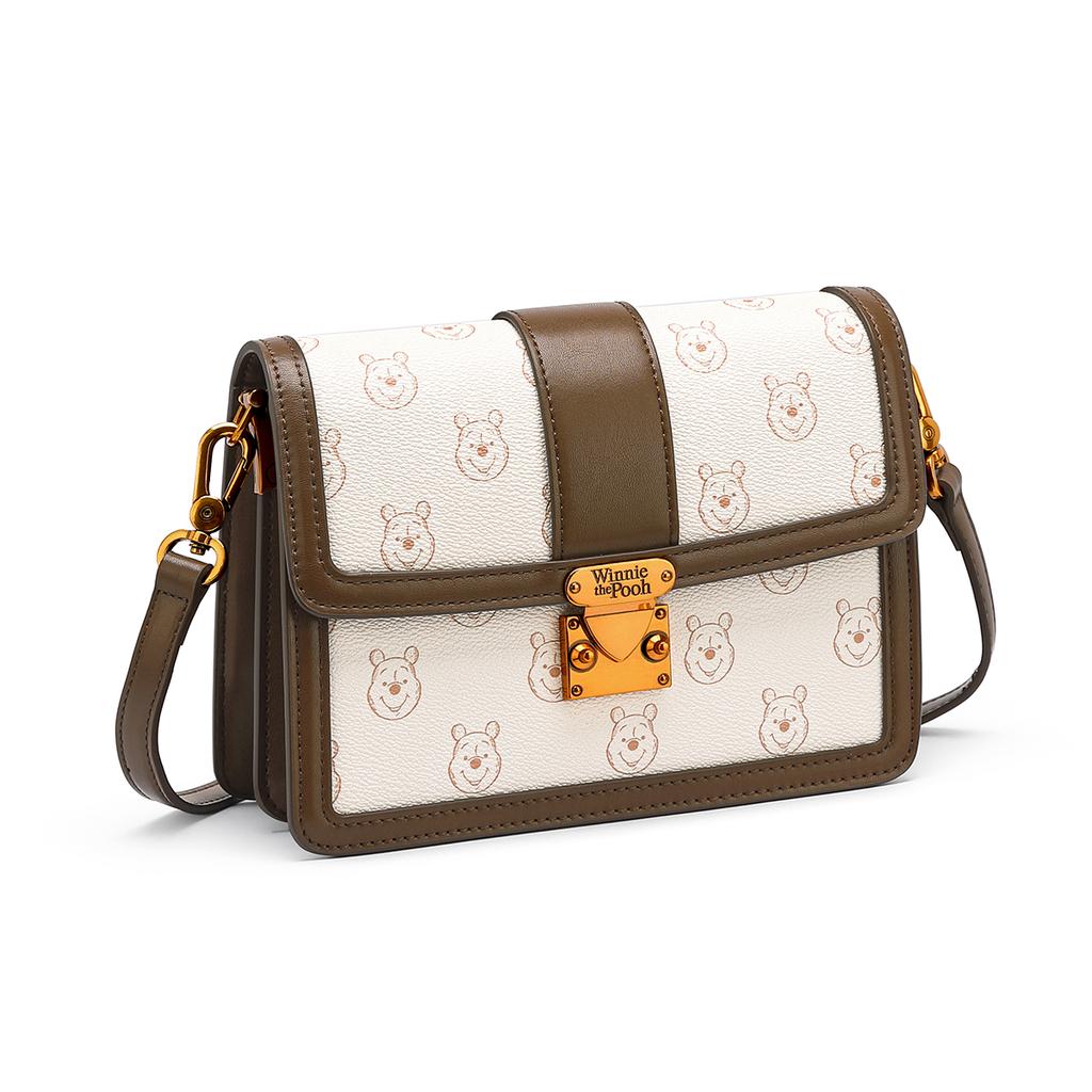 New Disney Winnie The Pooh Series PU Shoulder Bag Women's Ecru DHF23882-C11
