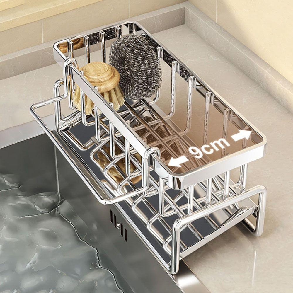 Stainless Steel Sink Drain Rack Large Capacity Dishcloth Rack Sponge Holder  for Home