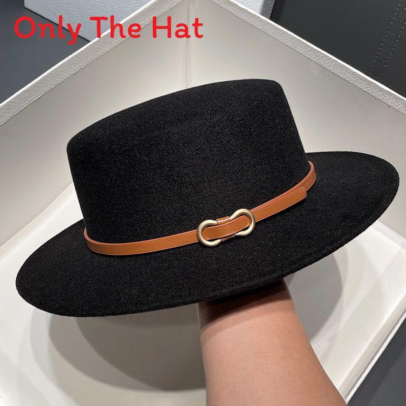 

Classic Wool Felt Fedora Hat For Women With Wide Brim Stylish Fall Winter Accessory чёрный