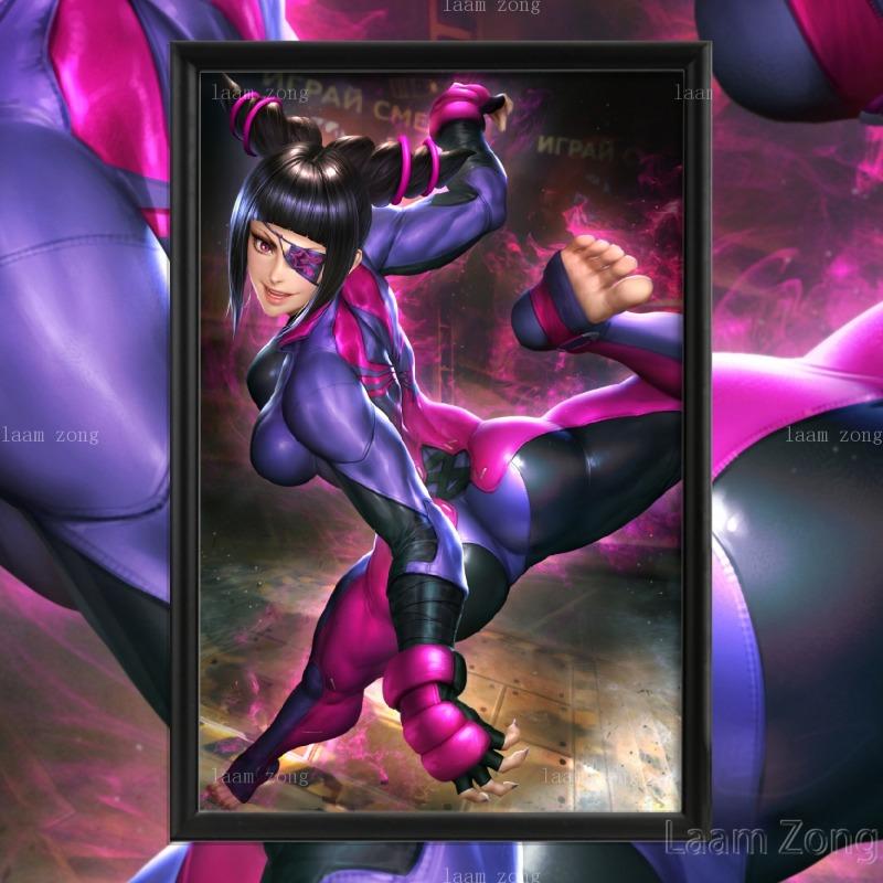 Cammy SF Juri Han Cartoon Anime Game Sexy Nude Girl Art-Poster Wall Silk Custom Decor Home For Living Room Picture Decoration